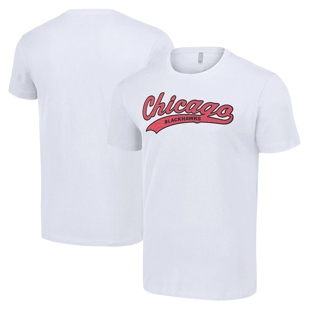 Men's Starter White Chicago Blackhawks Tailsweep T-Shirt