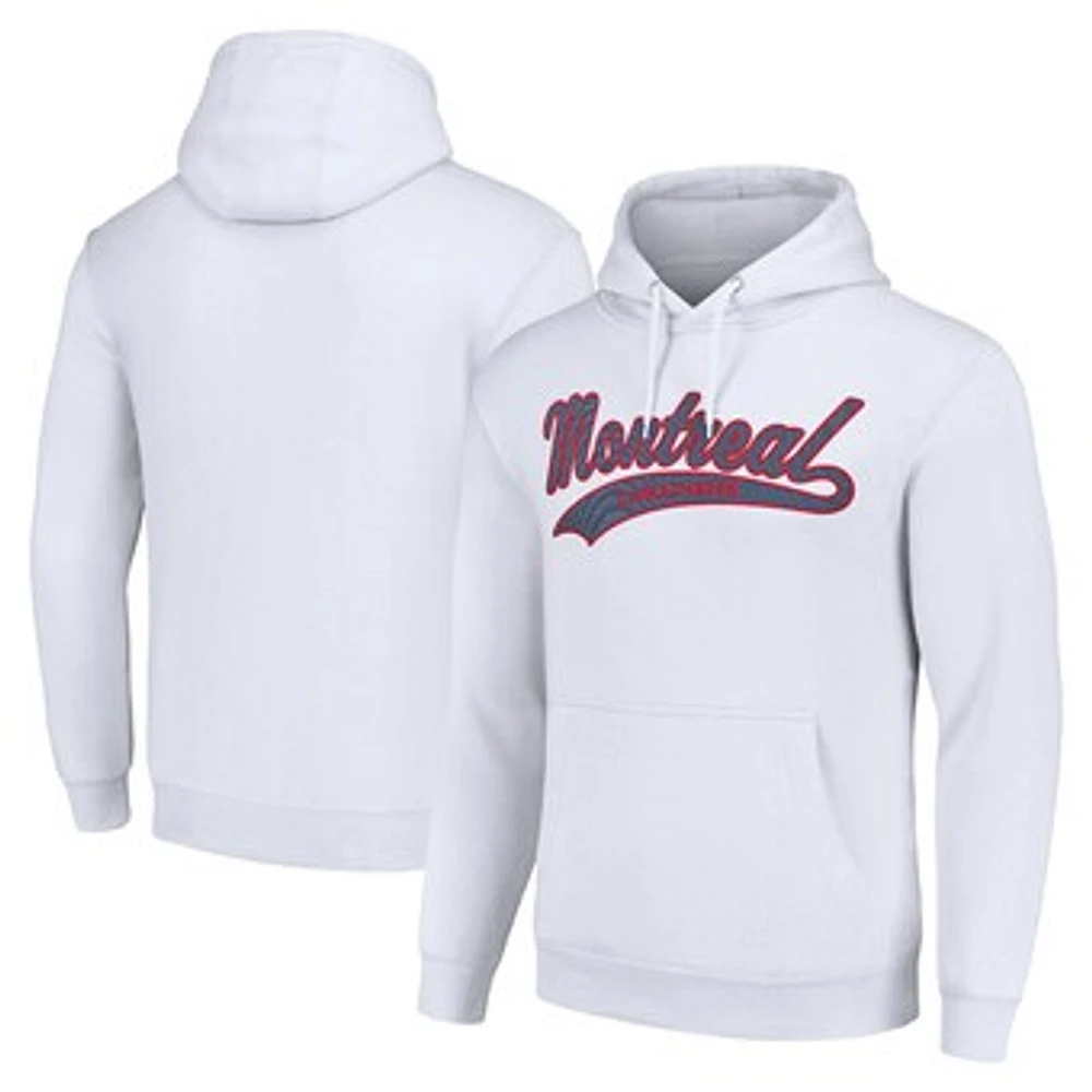 Men's Starter White Montreal Canadiens Tailsweep Fleece Tri-Blend Pullover Hoodie