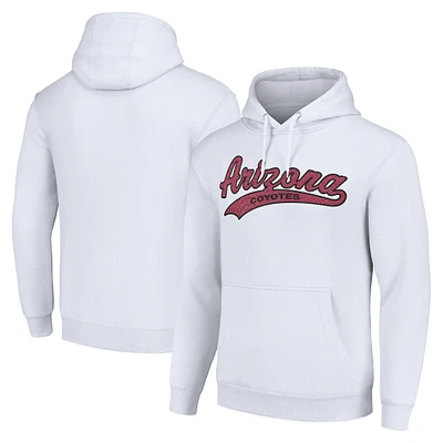 Men's Starter White Arizona Coyotes Tailsweep Fleece Tri-Blend Pullover Hoodie