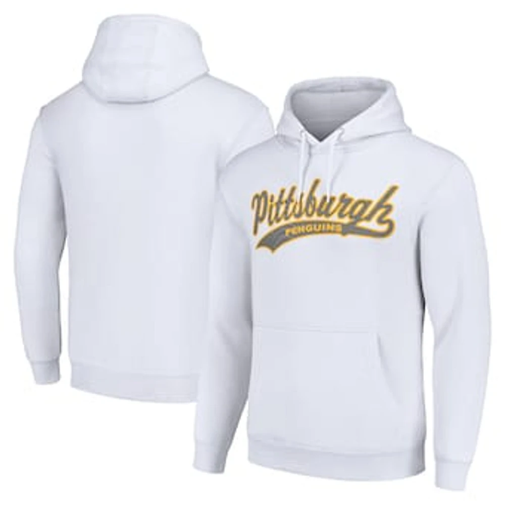Men's Starter White Pittsburgh Penguins Tailsweep Fleece Tri-Blend Pullover Hoodie