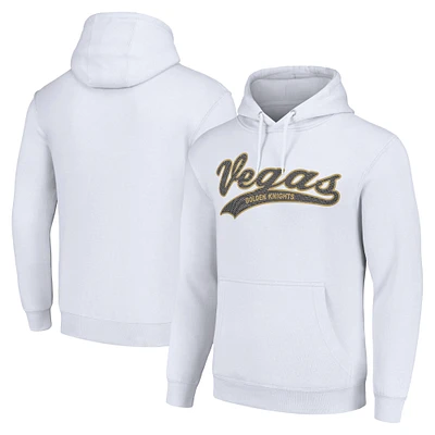 Men's Starter White Vegas Golden Knights Tailsweep Fleece Tri-Blend Pullover Hoodie