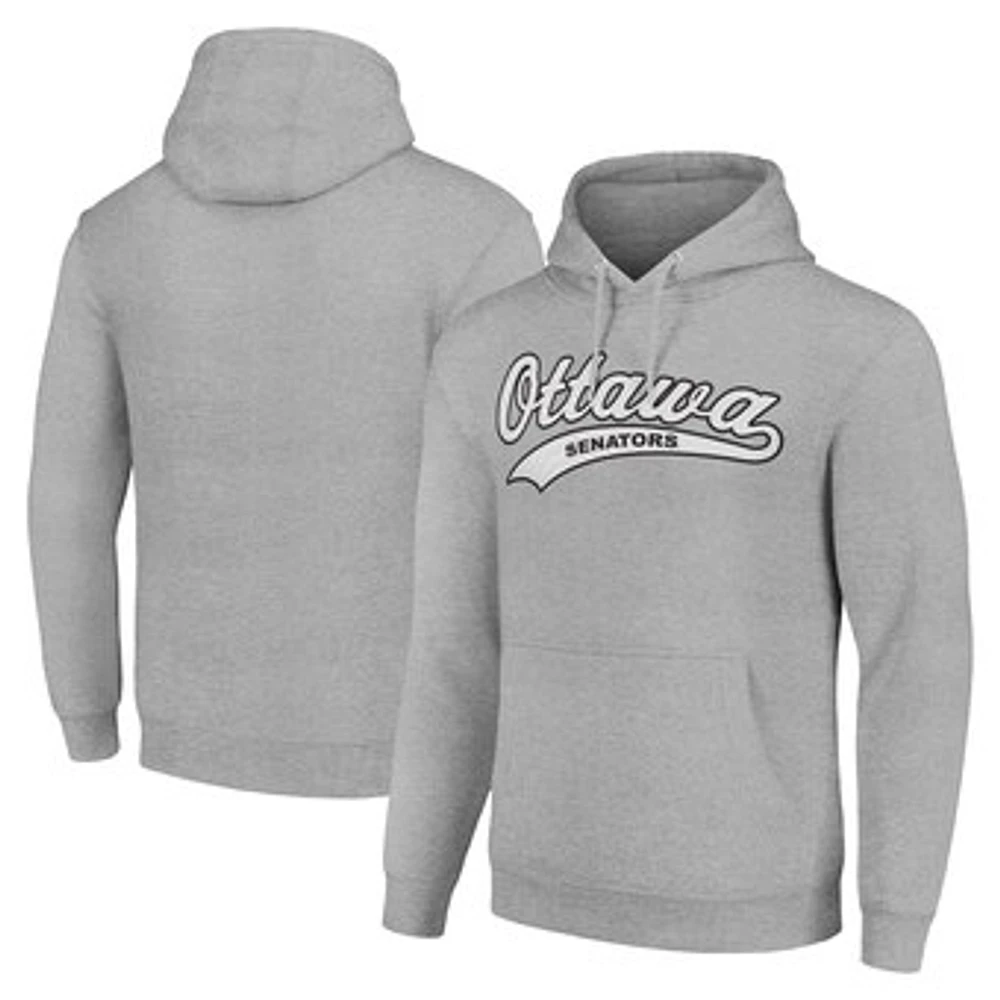 Men's Starter Heather Gray Ottawa Senators Tailsweep Fleece Tri-Blend Pullover Hoodie