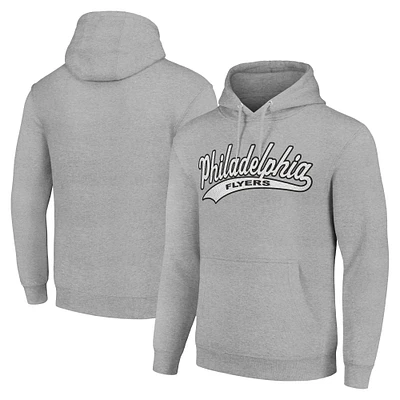 Men's Starter Heather Gray Philadelphia Flyers Tailsweep Fleece Tri-Blend Pullover Hoodie