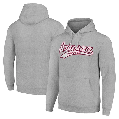 Men's Starter Heather Gray Arizona Coyotes Tailsweep Fleece Tri-Blend Pullover Hoodie