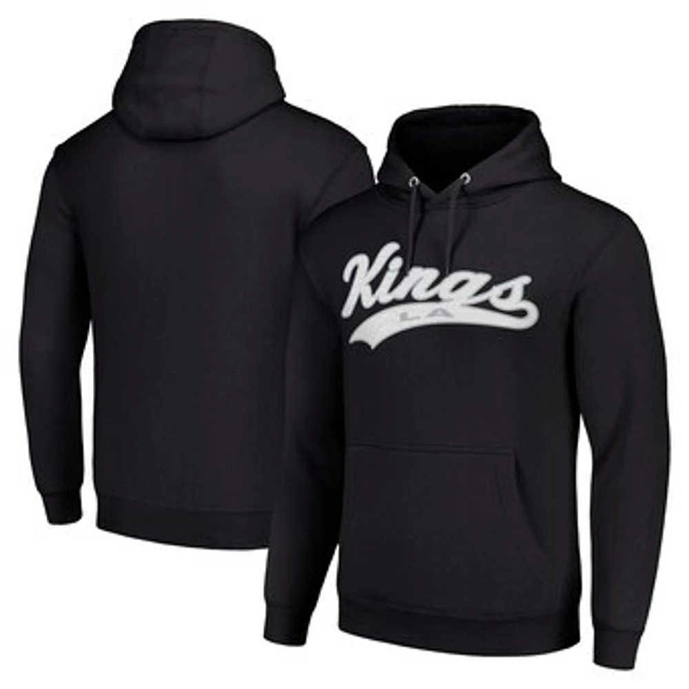 Men's Starter Black Los Angeles Kings Tailsweep Fleece Tri-Blend Pullover Hoodie