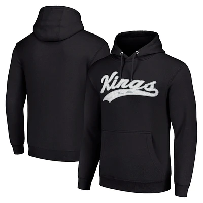 Men's Starter Black Los Angeles Kings Tailsweep Fleece Tri-Blend Pullover Hoodie