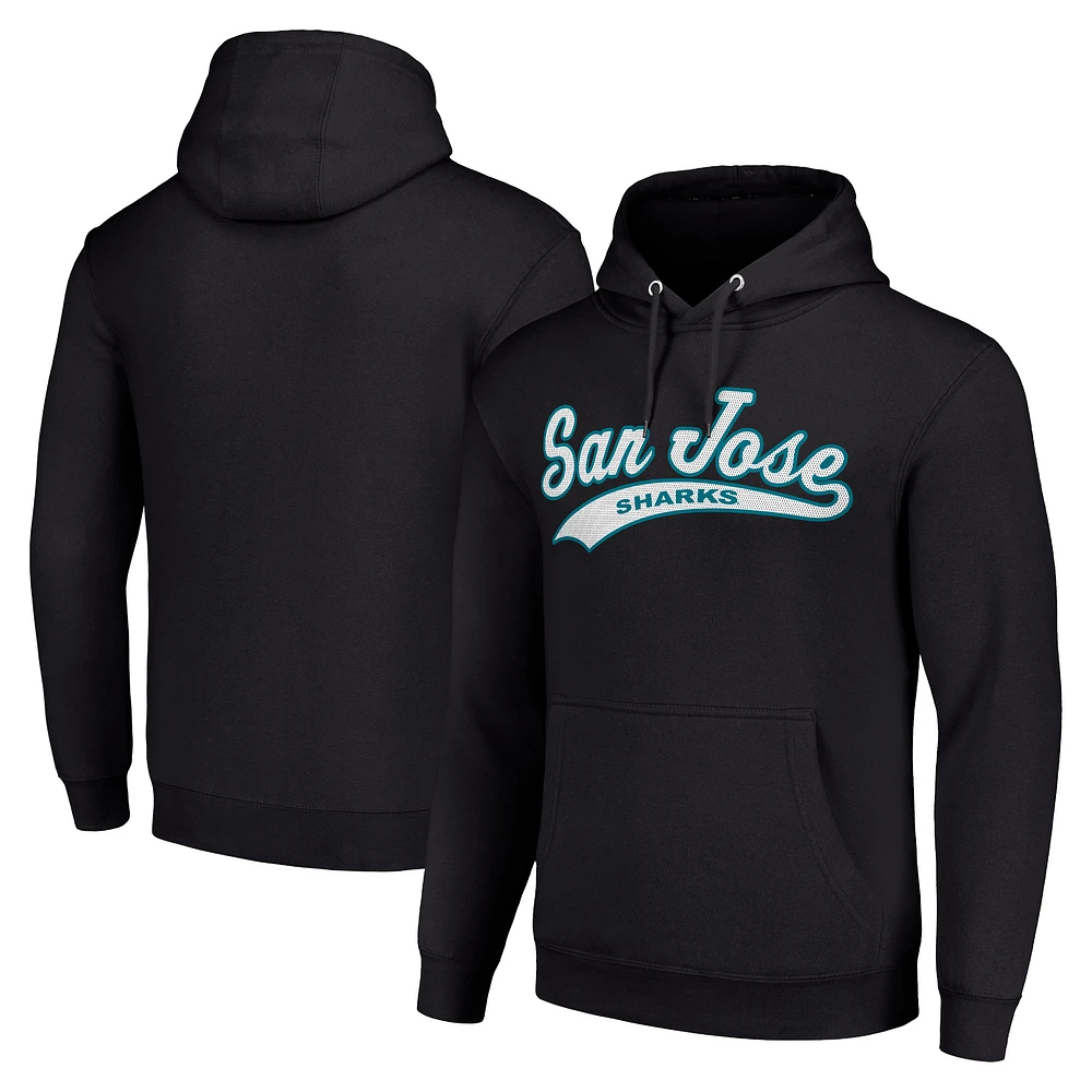 Men's Starter San Jose Sharks Tailsweep Fleece Tri-Blend Pullover Hoodie