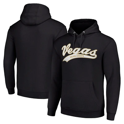 Men's Starter Black Vegas Golden Knights Tailsweep Fleece Tri-Blend Pullover Hoodie