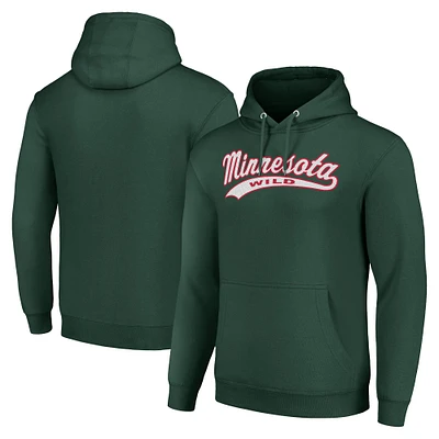 Men's Starter Minnesota Wild Tailsweep Fleece Tri-Blend Pullover Hoodie