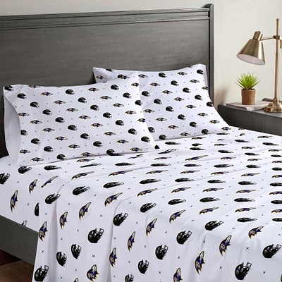 Pegasus Baltimore Ravens Four-Piece Queen Sheet Set