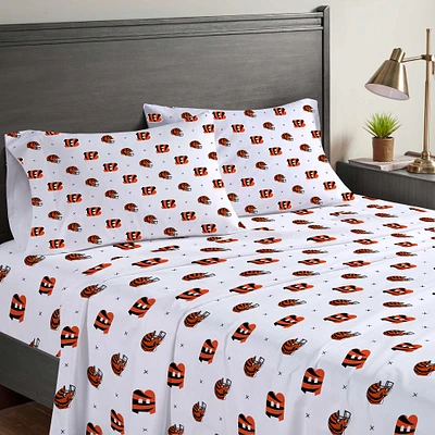 Pegasus Cincinnati Bengals Four-Piece Queen Sheet Set