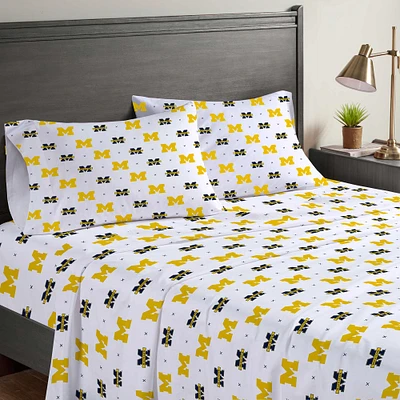 Pegasus Michigan Wolverines Four-Piece Queen Sheet Set