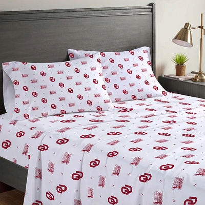 Pegasus Oklahoma Sooners Four-Piece Queen Sheet Set