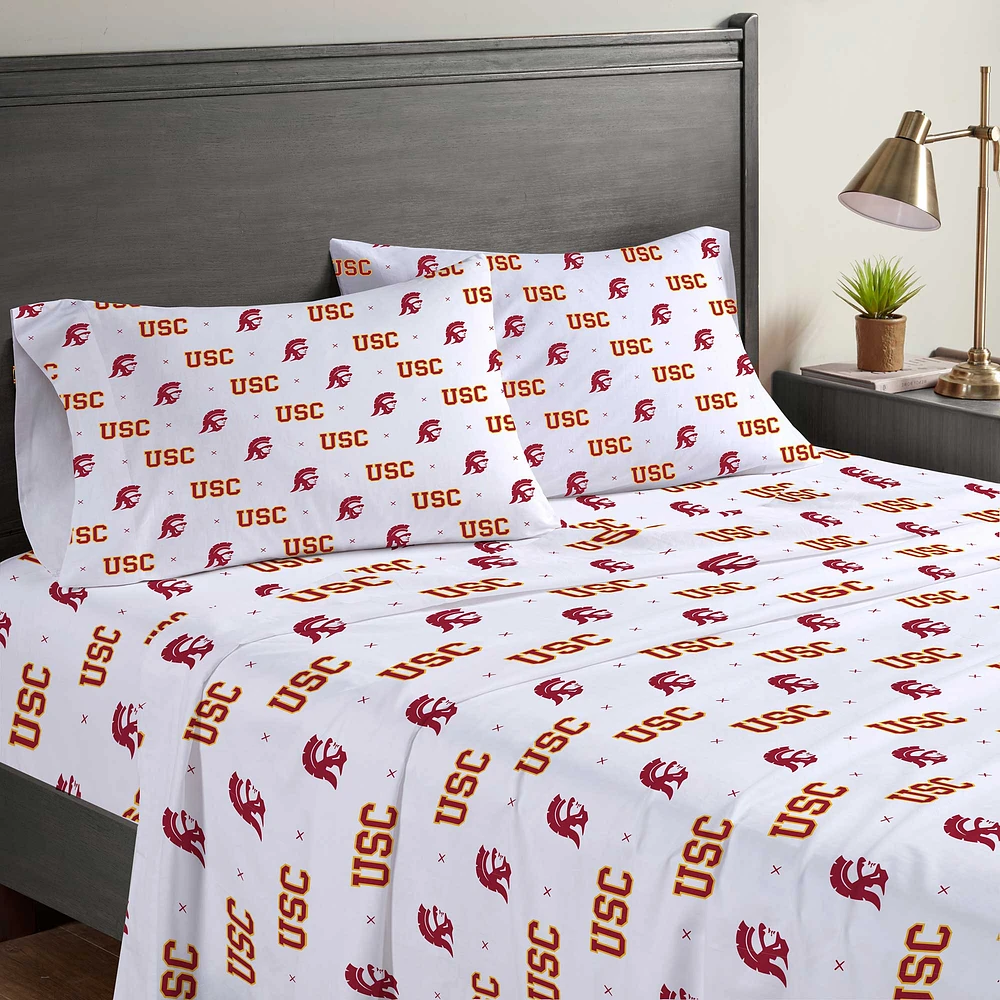 Pegasus USC Trojans Four-Piece Full Sheet Set