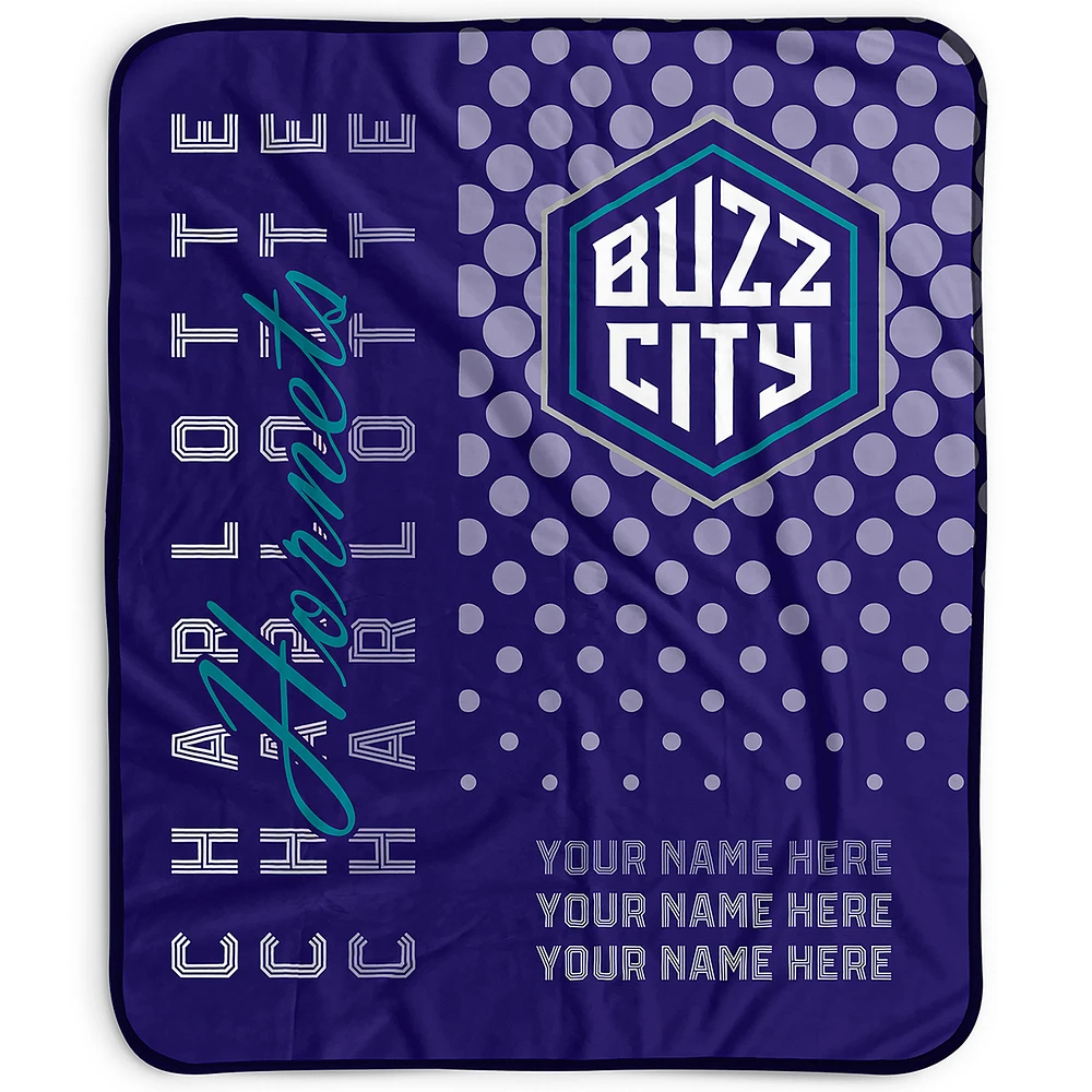 Pegasus Charlotte Hornets 50" x 60" Dots Personalized Fleece Blanket