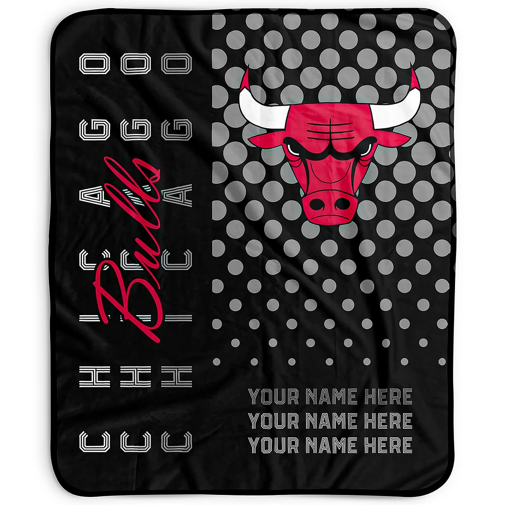 Pegasus Chicago Bulls 50" x 60" Dots Personalized Fleece Blanket