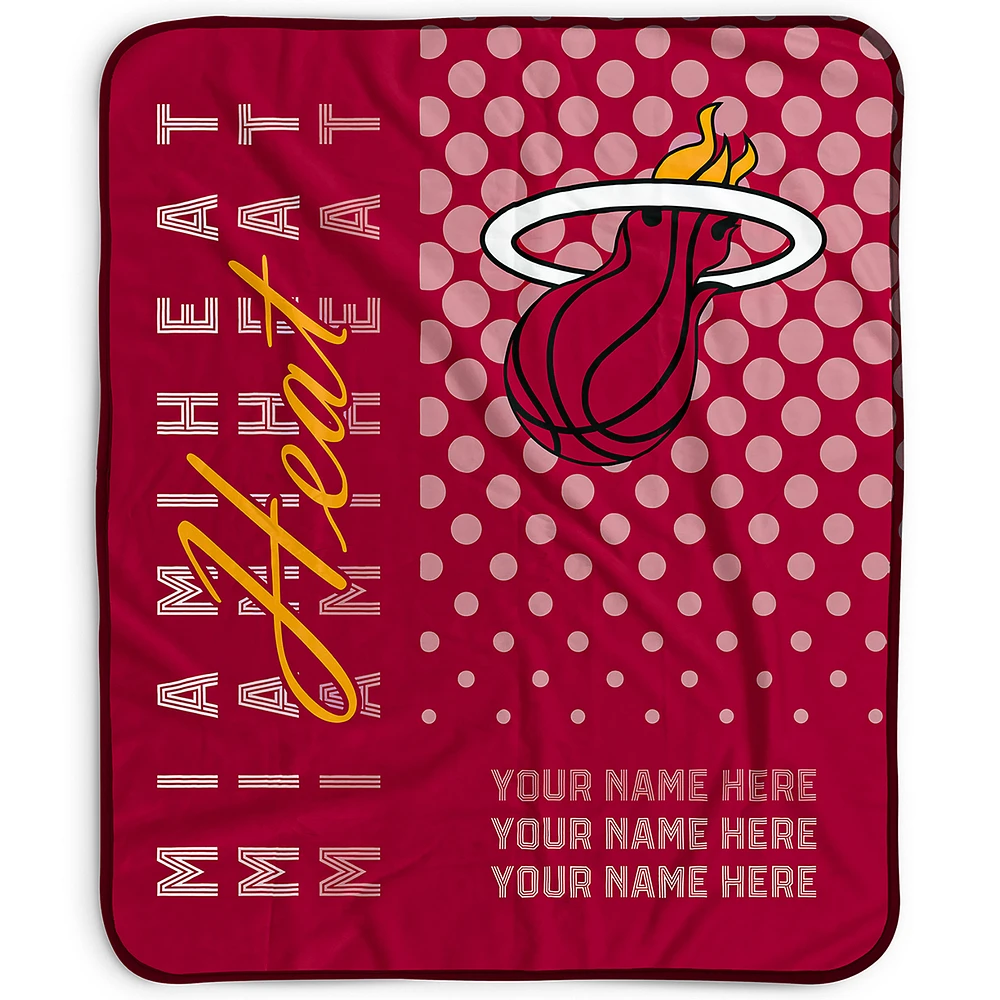 Pegasus Miami Heat 50" x 60" Dots Personalized Fleece Blanket