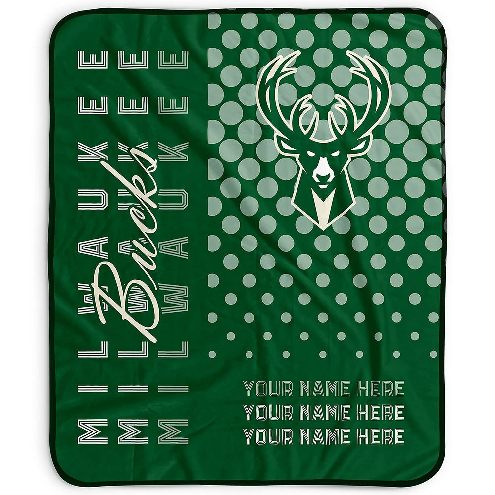 Pegasus Milwaukee Bucks 50" x 60" Dots Personalized Fleece Blanket