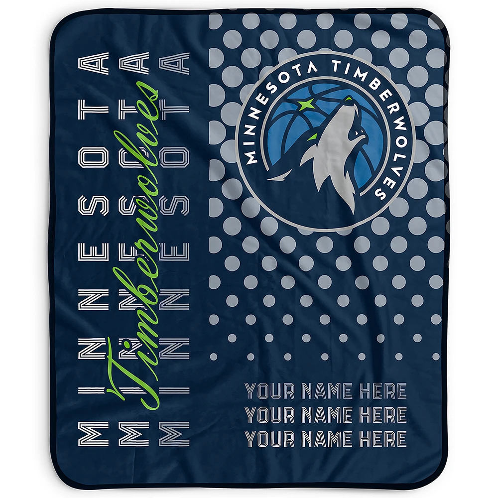 Pegasus Minnesota Timberwolves 50" x 60" Dots Personalized Fleece Blanket