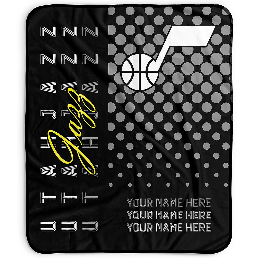 Pegasus Utah Jazz 50" x 60" Dots Personalized Fleece Blanket