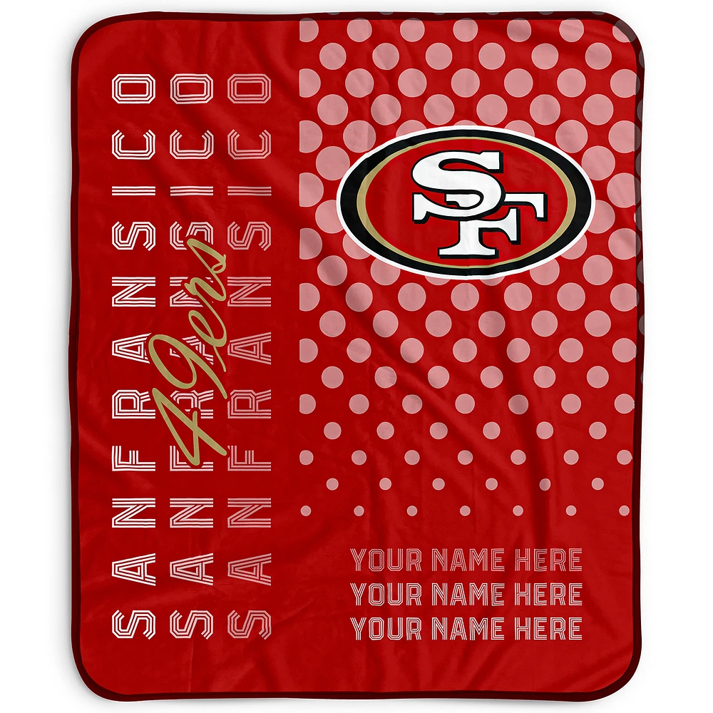 Pegasus San Francisco 49ers 50" x 60" Dots Personalized Fleece Blanket