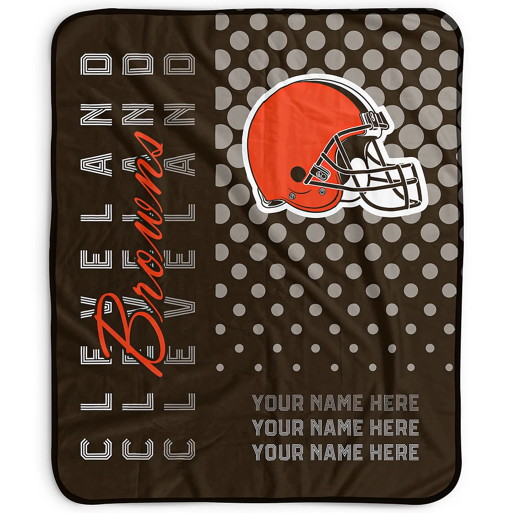 Pegasus Cleveland Browns 50" x 60" Dots Personalized Fleece Blanket