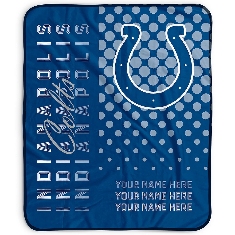 Pegasus Indianapolis Colts 50" x 60" Dots Personalized Fleece Blanket