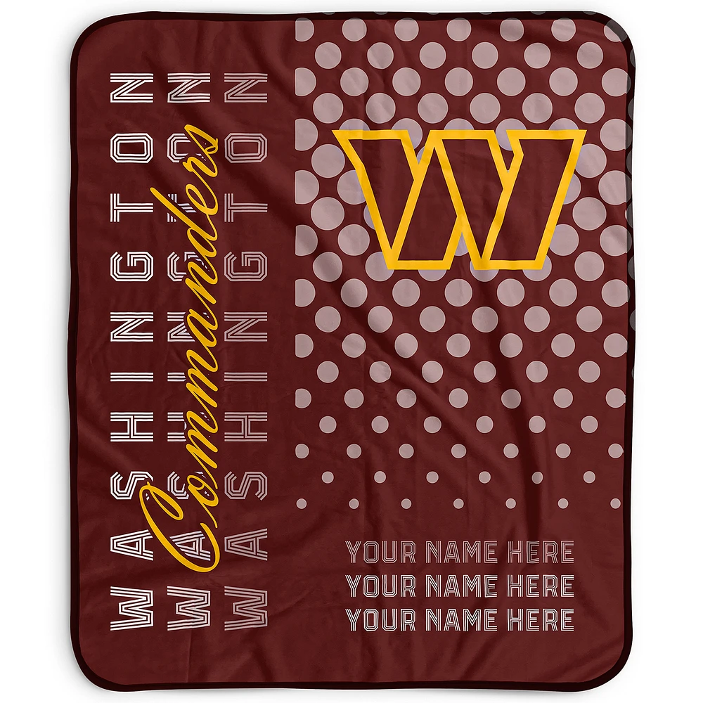 Pegasus Washington Commanders 50" x 60" Dots Personalized Fleece Blanket