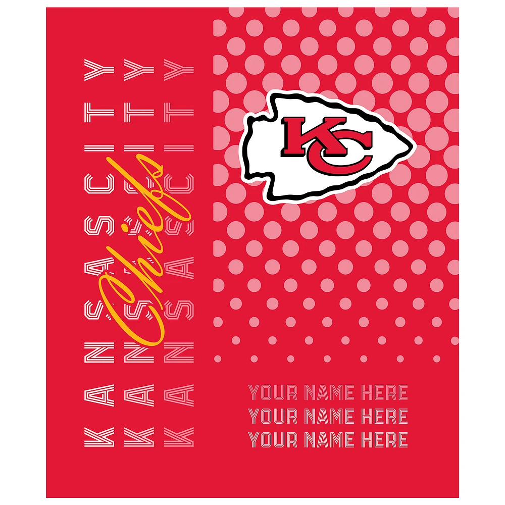 Pegasus Kansas City Chiefs 50" x 60" Dots Personalized Fleece Blanket