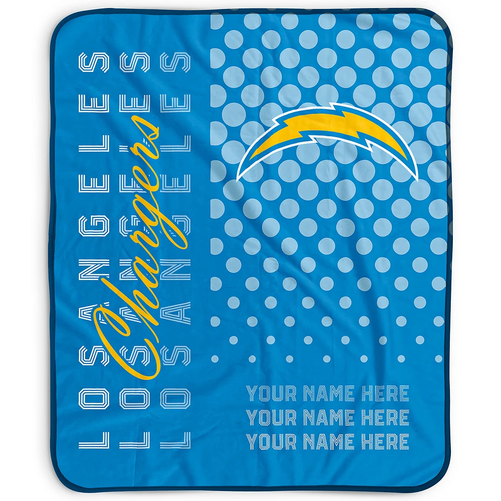 Pegasus Los Angeles Chargers 50" x 60" Dots Personalized Fleece Blanket
