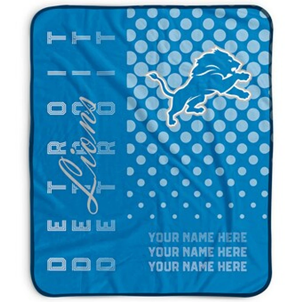 Pegasus Detroit Lions 50" x 60" Dots Personalized Fleece Blanket