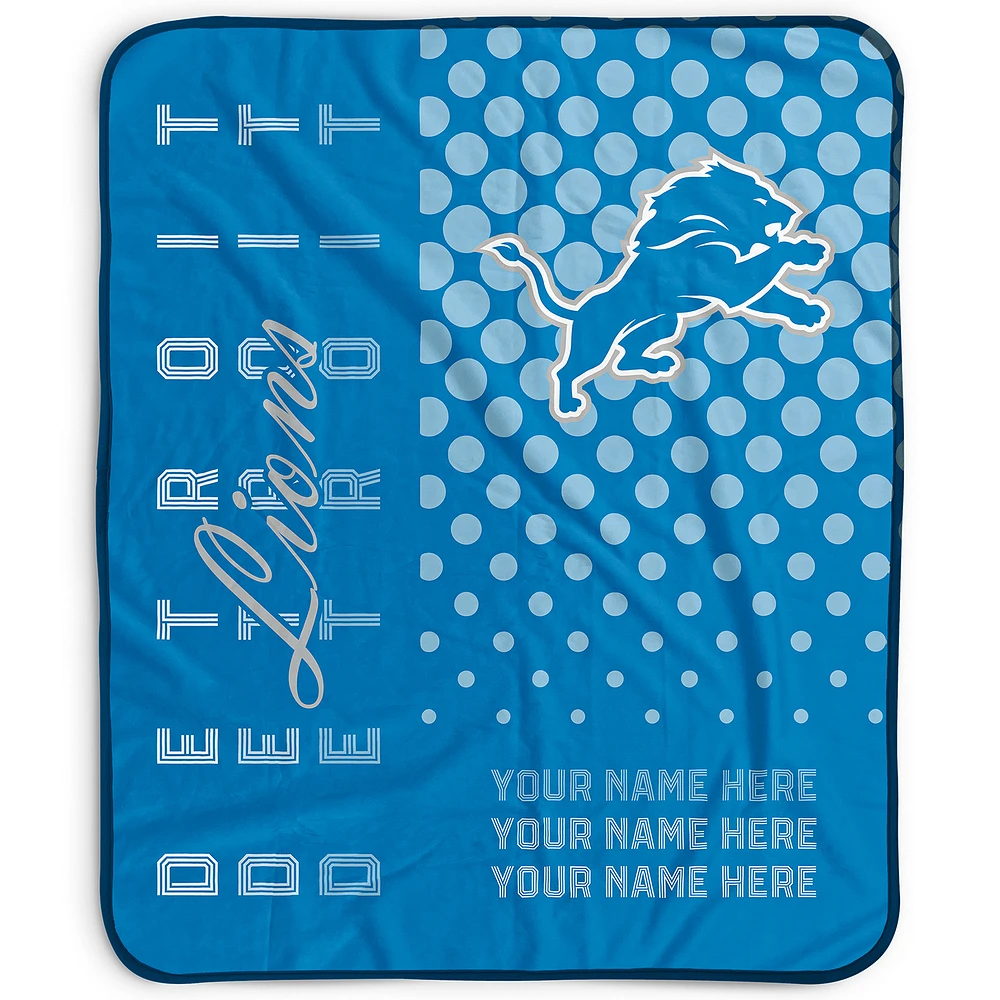 Pegasus Detroit Lions 50" x 60" Dots Personalized Fleece Blanket