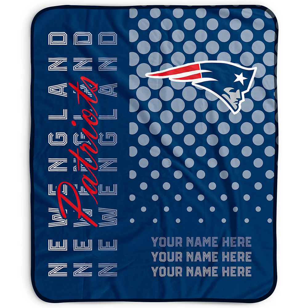 Pegasus New England Patriots 50" x 60" Dots Personalized Fleece Blanket
