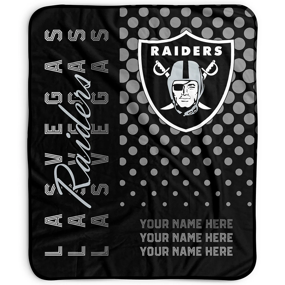 Pegasus Las Vegas Raiders 50" x 60" Dots Personalized Fleece Blanket