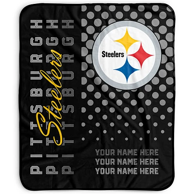 Pegasus Pittsburgh Steelers 50" x 60" Dots Personalized Fleece Blanket