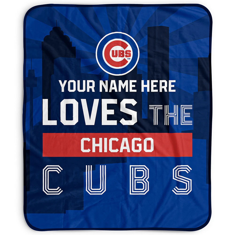 Pegasus Chicago Cubs 50" x 60" City Skyline Personalized Fleece Blanket