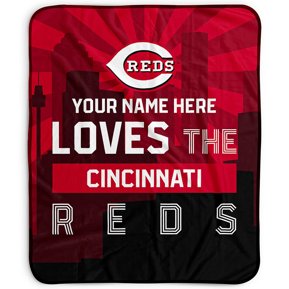 Pegasus Cincinnati Reds 50" x 60" City Skyline Personalized Fleece Blanket