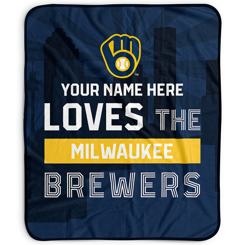 Pegasus Milwaukee Brewers 50" x 60" City Skyline Personalized Fleece Blanket