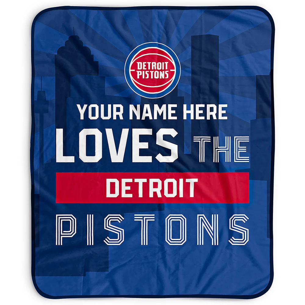 Pegasus Detroit Pistons 50" x 60" City Skyline Personalized Fleece Blanket