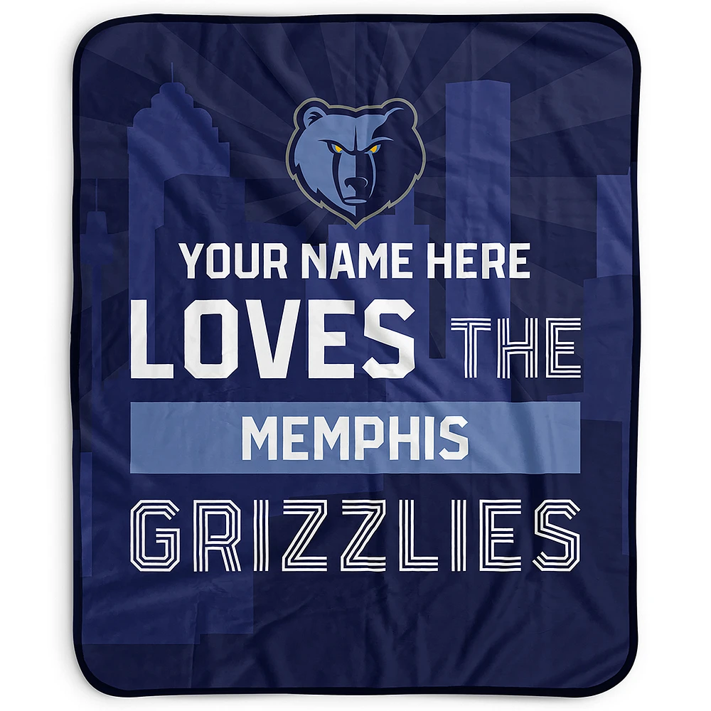 Pegasus Memphis Grizzlies 50" x 60" City Skyline Personalized Fleece Blanket
