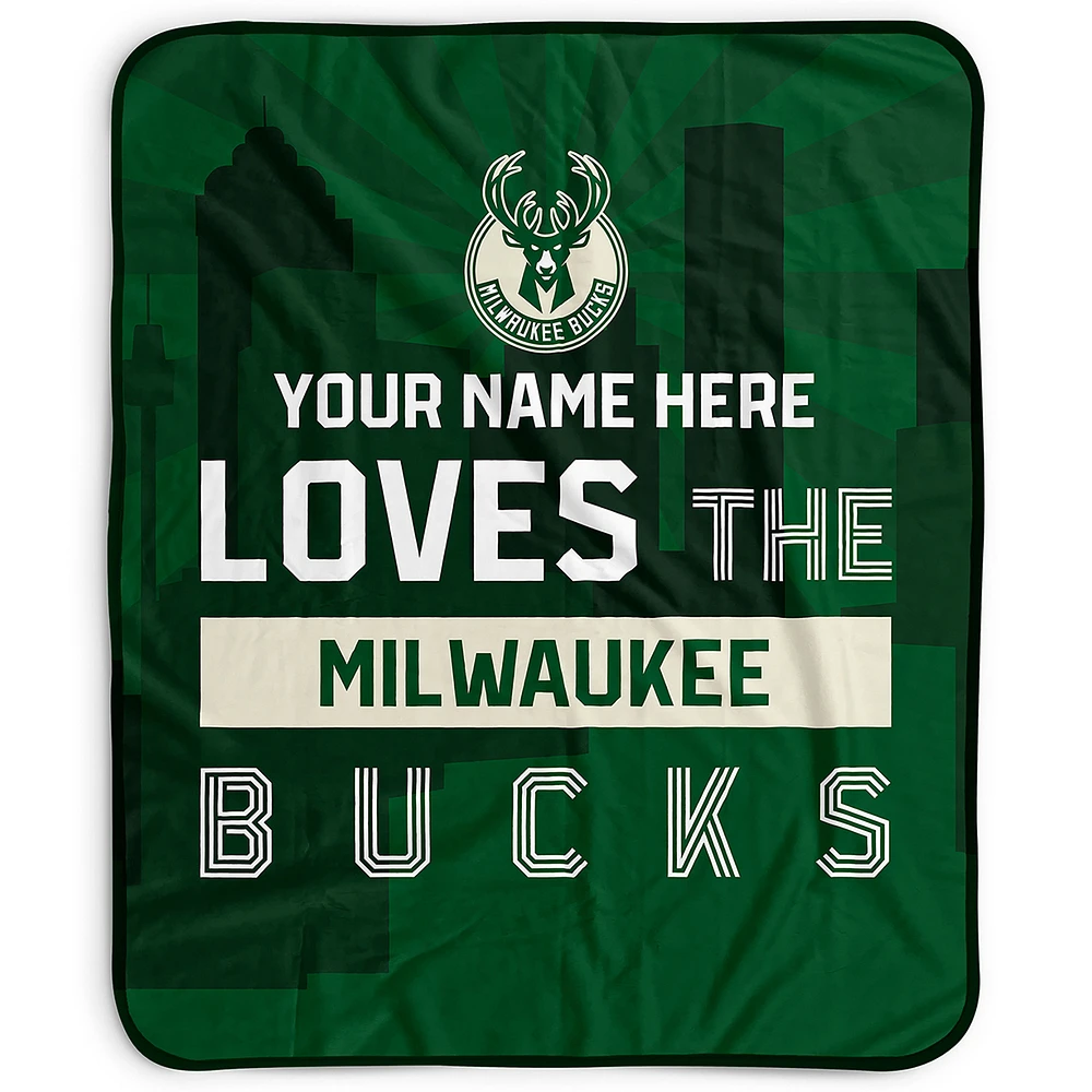 Pegasus Milwaukee Bucks 50" x 60" City Skyline Personalized Fleece Blanket