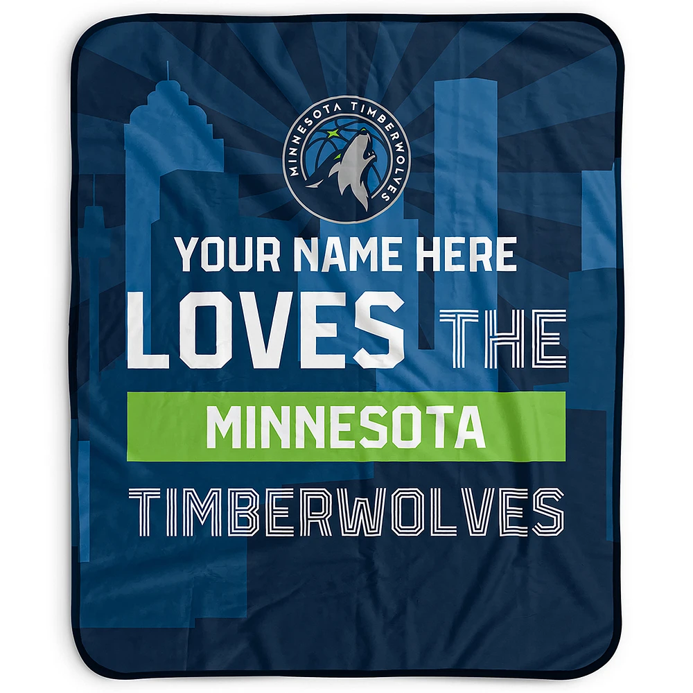 Pegasus Minnesota Timberwolves 50" x 60" City Skyline Personalized Fleece Blanket
