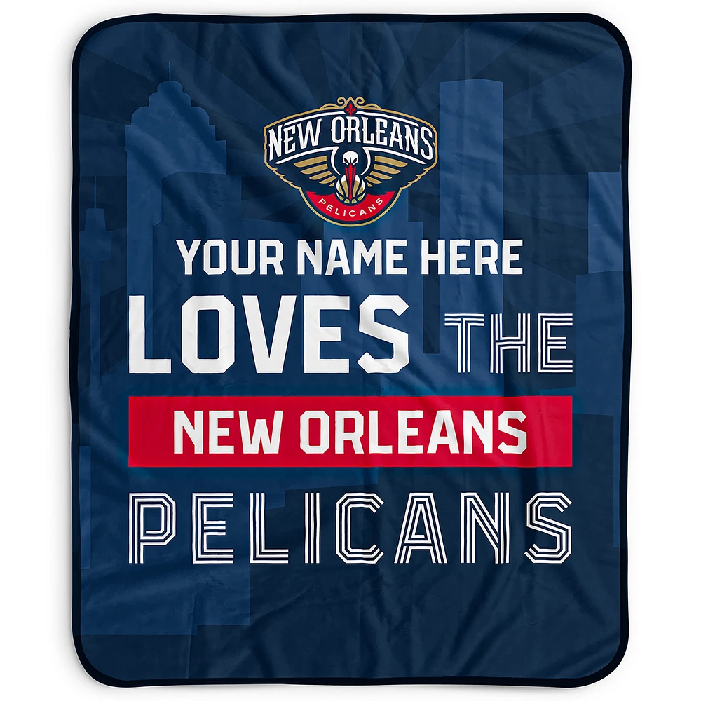 Pegasus New Orleans Pelicans 50" x 60" City Skyline Personalized Fleece Blanket