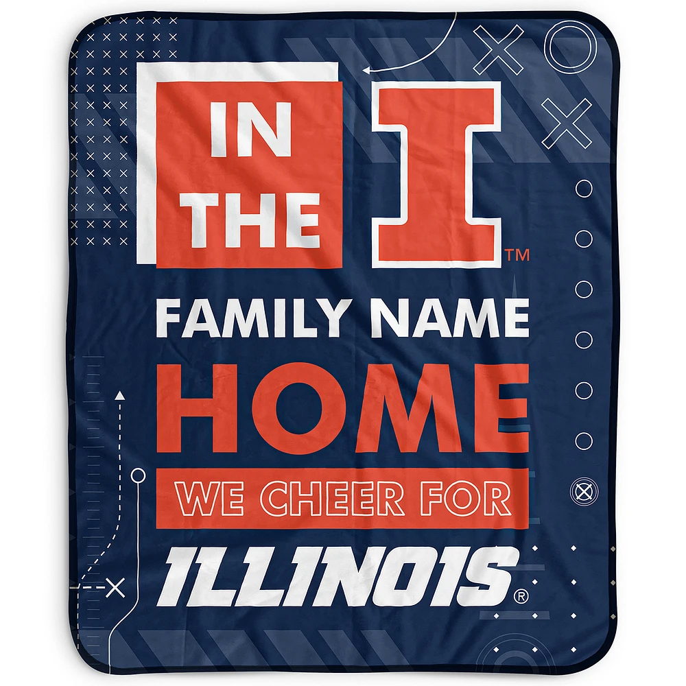 Pegasus Illinois Fighting Illini 50" x 60" "We Cheer" Personalized Fleece Blanket