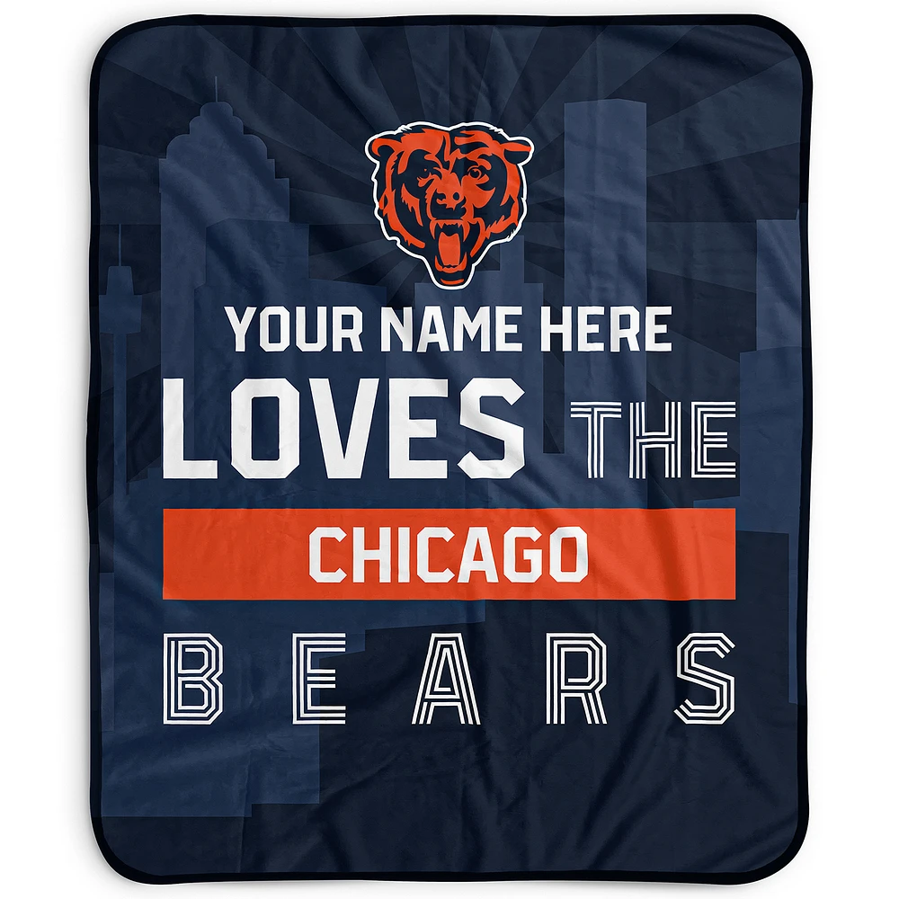 Pegasus Chicago Bears 50" x 60" City Skyline Personalized Fleece Blanket