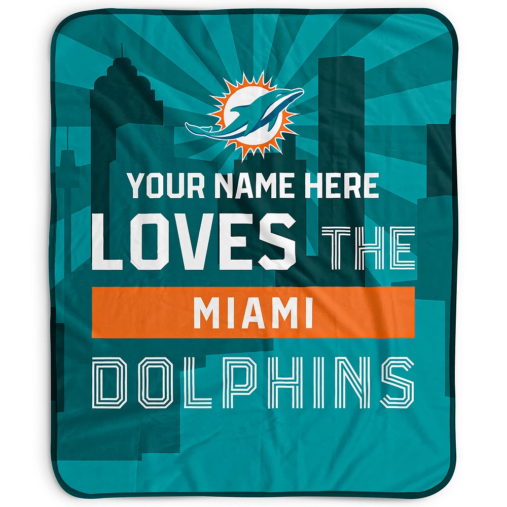 Pegasus Miami Dolphins 50" x 60" City Skyline Personalized Fleece Blanket
