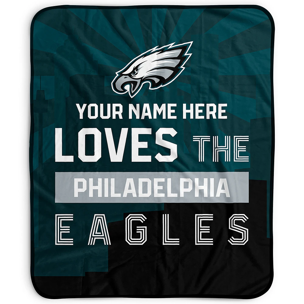 Pegasus Philadelphia Eagles 50" x 60" City Skyline Personalized Fleece Blanket