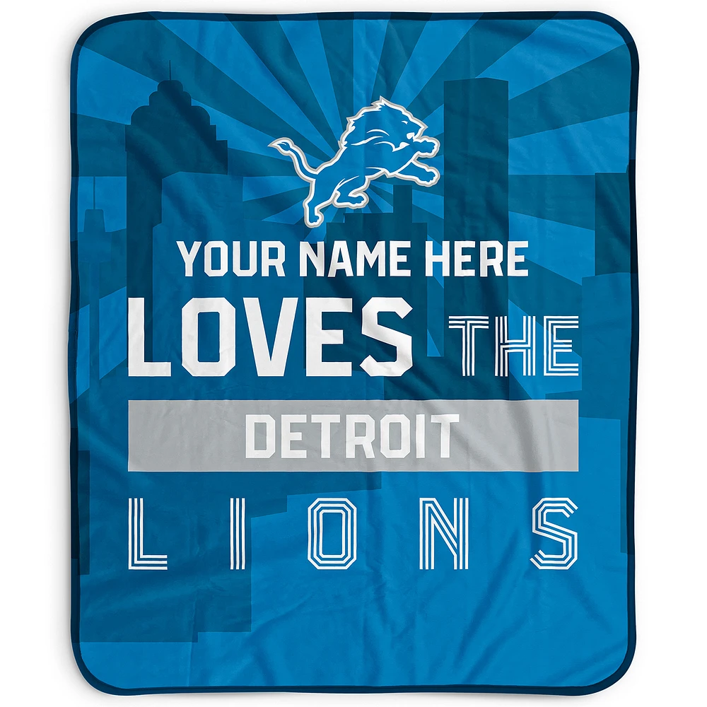 Pegasus Detroit Lions 50" x 60" City Skyline Personalized Fleece Blanket