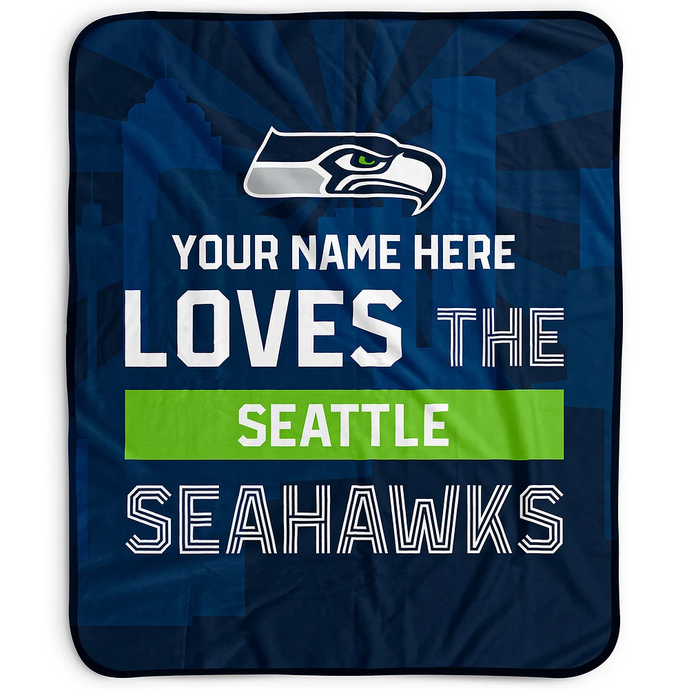 Pegasus Seattle Seahawks 50" x 60" City Skyline Personalized Fleece Blanket