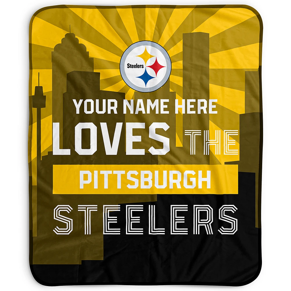 Pegasus Pittsburgh Steelers 50" x 60" City Skyline Personalized Fleece Blanket